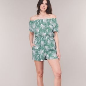 See U Soon Printed Off-Shoulder Romper
